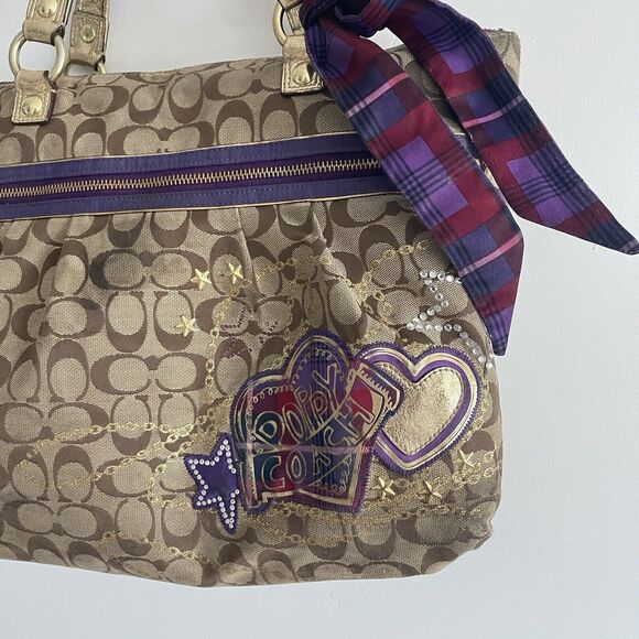 Coach Poppy Tartan Plaid Glam 15882 Shoulder Handbag Tote - RARE y2k grunge - Picture 2 of 16
